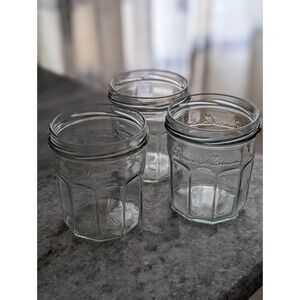 Set Of 3 Empty Bonne Maman 13 oz Glass Jam Jelly Jar